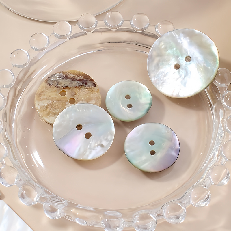 Shirt Clothing Shell Buttons, Natural Mother-Of-Pearl Round Buttons, Colorful High-End Thickened White Mother-Of-Pearl Buttons