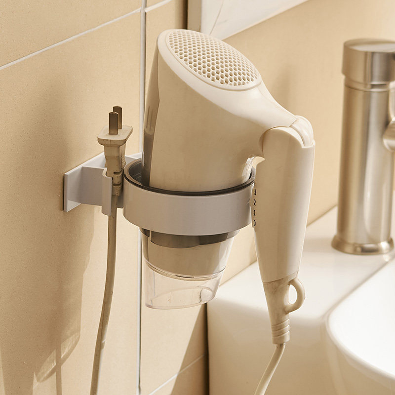 White Hair Dryer Rack Free of perforated Makeup Room Shelving rack Bathroom Rationalshop Wall-mounted Hair Dryer Shelf
