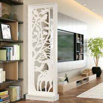 Chinese-style screen partition living room bedroom entrance modern simple decoration light luxury wood multi-layer panel seat screen European style