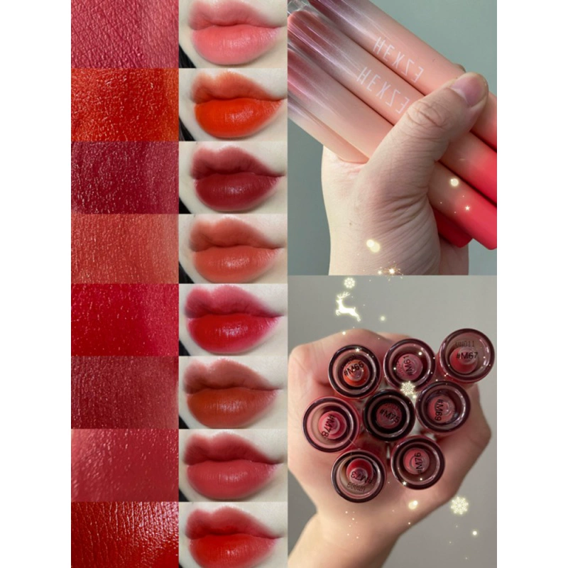 Han Xizhen velvet matte lip glaze dưỡng ẩm, làm trắng và không dễ phai son bóng, son môi nữ màu độc mới - Son bóng / Liquid Rouge