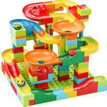 New building blocks large particles slideway childrens Assembly intelligence brain female boys toys baby jigsaw