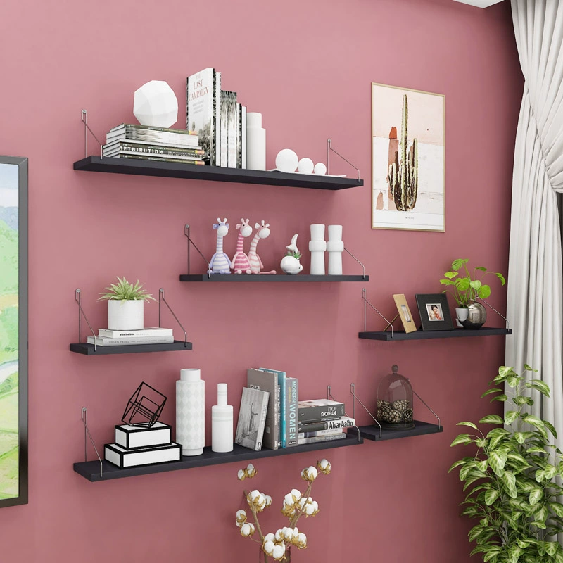 Kệ treo tường bằng sắt rèn kệ treo tường vách ngăn một lớp kệ sách trang trí nền TV tường bếp máy đục lỗ miễn phí - TV