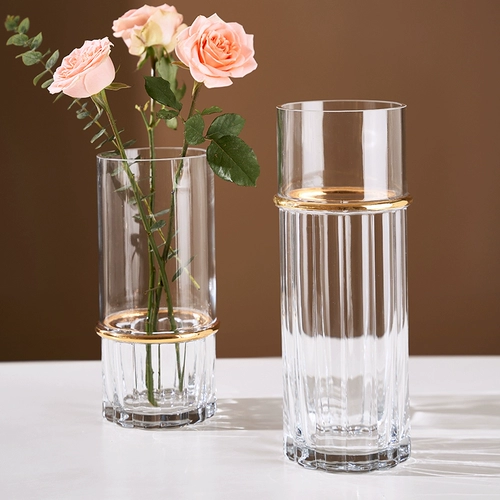 Интернет -знаменитость простота, легкая роскошь, золото, прозрачная стеклянная ваза Aquarius, Rose Lily Cralless, северный стиль