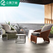 Outdoor sofa balcony vine sofa combination outdoor courtyard open-air designer Fuji Furniture vine sofa tea table