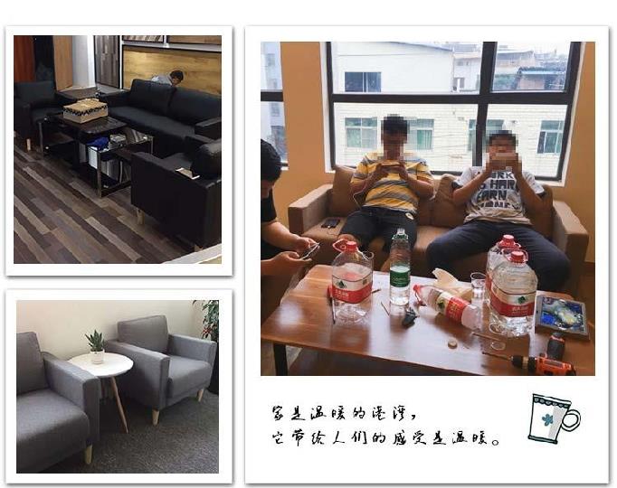 Cafe combination studio office business reception sofa cloth art sofa tea table 1.7 meters long European household