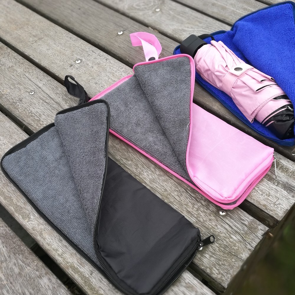 Daily single foldable water absorbing umbrella bag Portable umbrella storage bag Waterproof moisture absorption tri-fold umbrella storage bag
