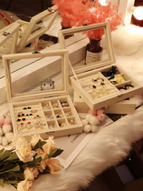 Ear studs earring storage box jewelry dust-proof jewelry storage box ear clip earrings ear wire organizer jewelry box with lid