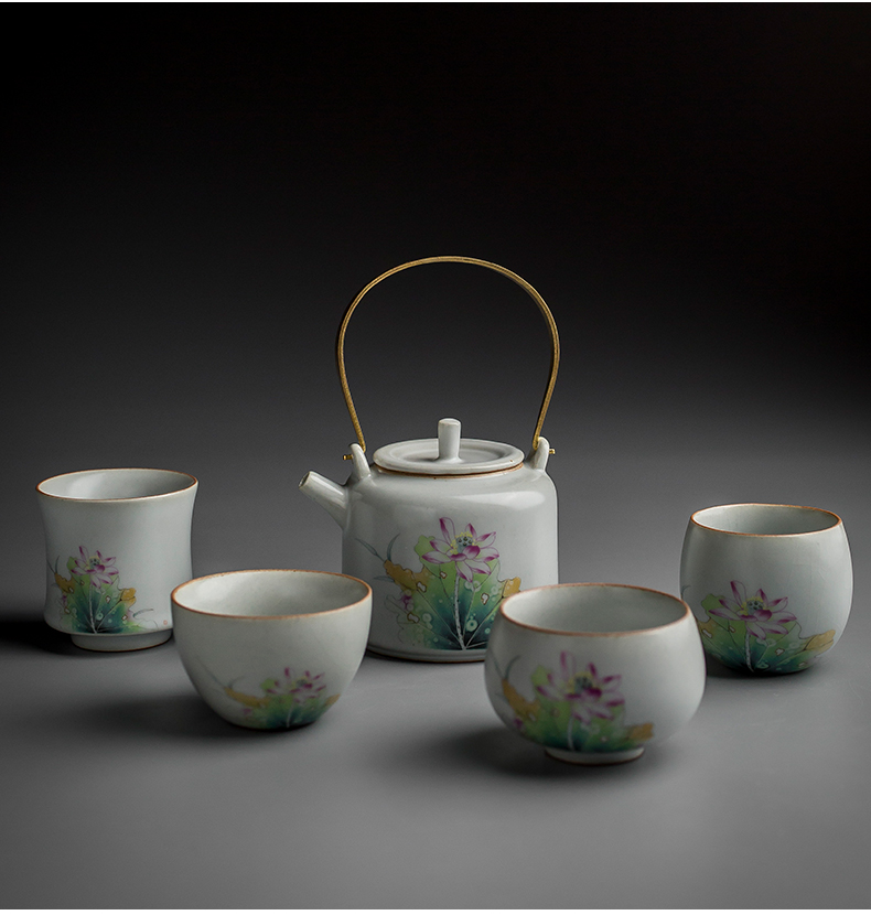 Send the Yang to restore ancient ways your up girder pot of kung fu tea kettle single pot of trumpet on your porcelain ceramic household make tea