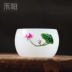 Heyang Cloisonne Jade Sứ thủy tinh Cup White Tea Tea Cup Master Cup Single Cup Cup Cup Glass Kung Fu Tea Set - Trà sứ