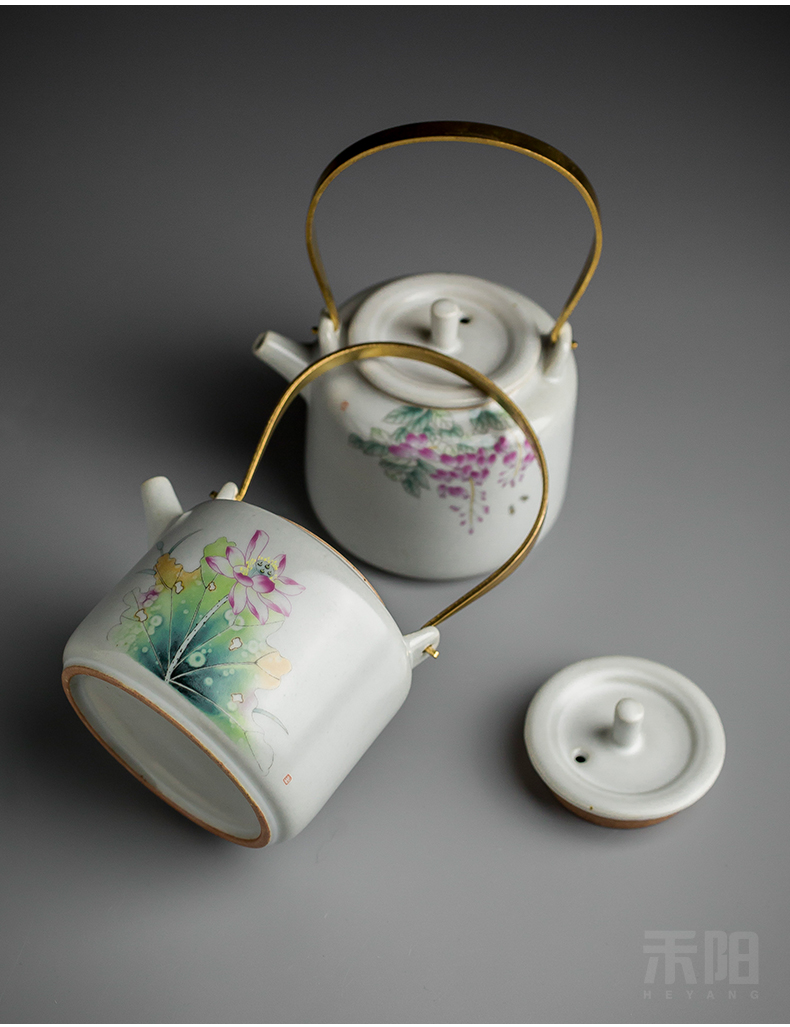 Send the Yang to restore ancient ways your up girder pot of kung fu tea kettle single pot of trumpet on your porcelain ceramic household make tea