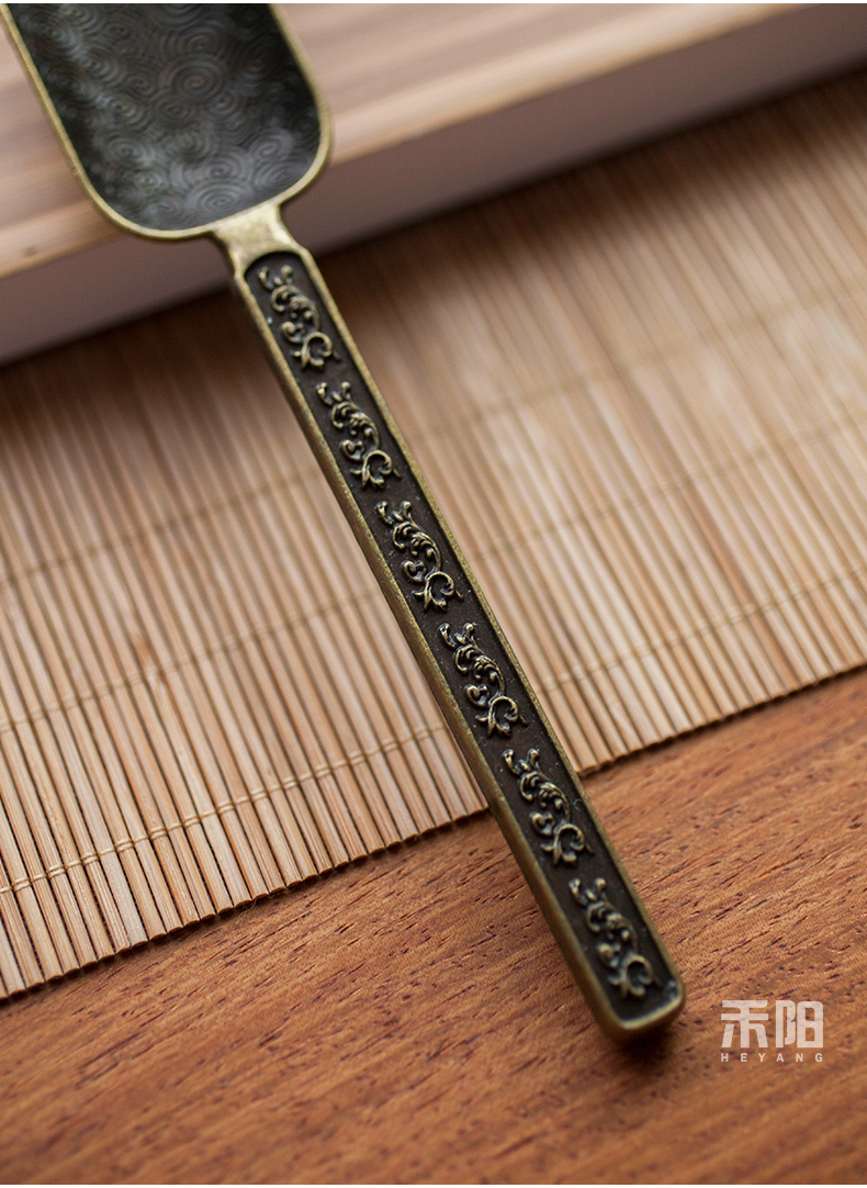 Send Yang retro TSP tea accessories copper teaspoons kung fu tea accessories teaspoon of tea is the tea spoon tea taking