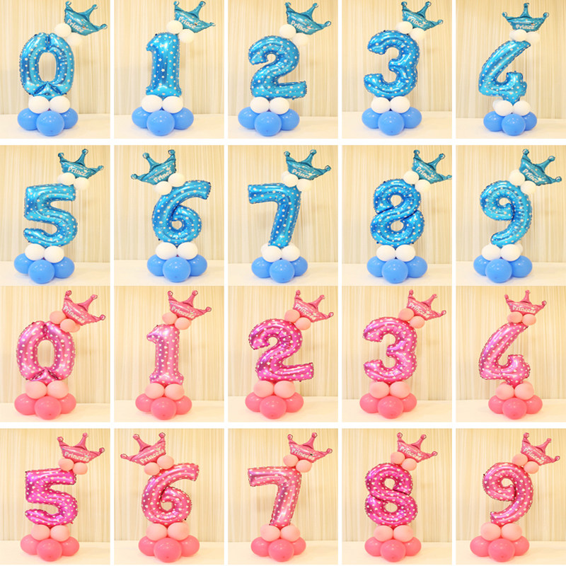Aluminum film balloon digital column baby 100-day feast arrangement June 1 Children's Day decoration birthday party balloon