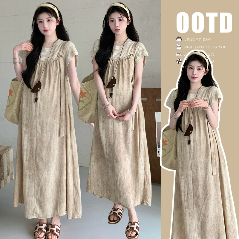 2026 Summer Maternity Set New Arrival: Slimming French Style Hollow Out Maternity Dress with Straps, Two Pieces 2026 Summer Maternity Set New Arrival: Slimming French Style Hollow Out Maternity Dress with Straps, Two Pieces