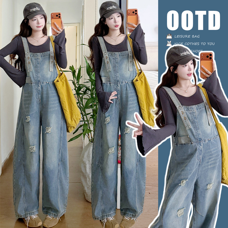 2026 Autumn New Maternity Overalls Denim Workwear Loose Korean Style Modal T-Shirt Two-Piece Pregnancy Set 2026 Autumn New Maternity Overalls Denim Workwear Loose Korean Style Modal T-Shirt Two-Piece Pregnancy Set