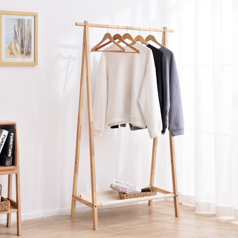 Coat rack floor bedroom solid wood hanger simple modern clothes rack home storage simple hanger indoor