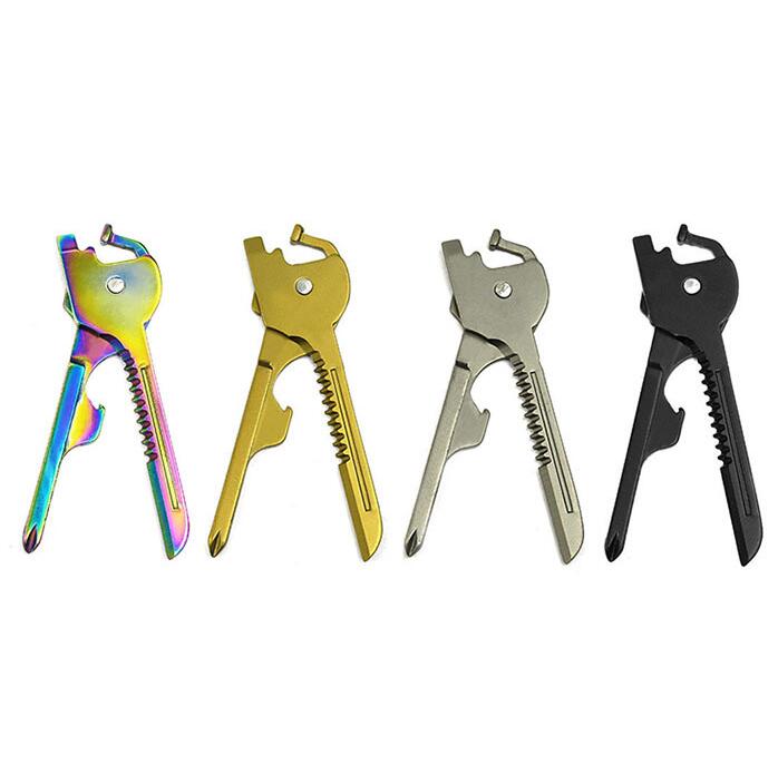 Color version Outdoor Multi-functional key button Swiss technology 6 all-in-one key knife Mini multifunction small tool