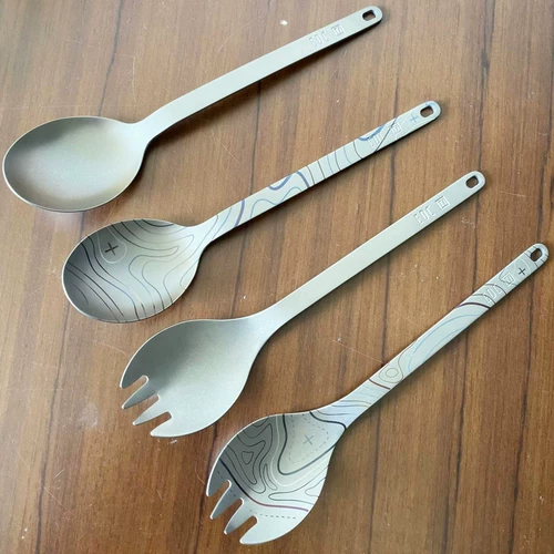 TOPO цвет титановый ориентир узор чистый титан суповая ложка ложка с прямой ручкой вилка ложка открытый кемпинг барбекю пикник посуда антибактериальная