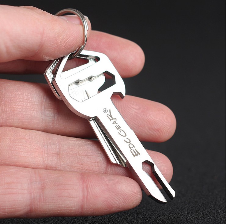 Stainless steel key size tool three-in-one portable bottle opener Allen wrench multi-function EDC small equipment