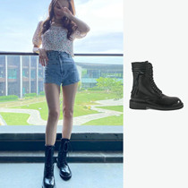 ANN DEMELEMEESTER black lacing zipped with the boot for more than half the size 2101-2831