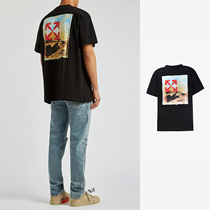OFF WHITE Back Oil Painting Projection Arrow Looser Version T-shirt OS Partial OMAA038F21-JER004