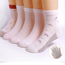 Girls  socks spring and autumn thin section pure cotton breathable summer mesh baby childrens big child girl mid-tube socks spring and summer