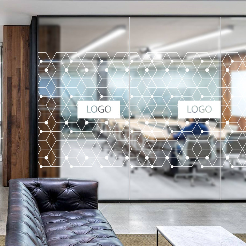 Customized transparent electrostatic glass anti-collision lamps stickers company conference office creative UV printing decoration self-adhesion