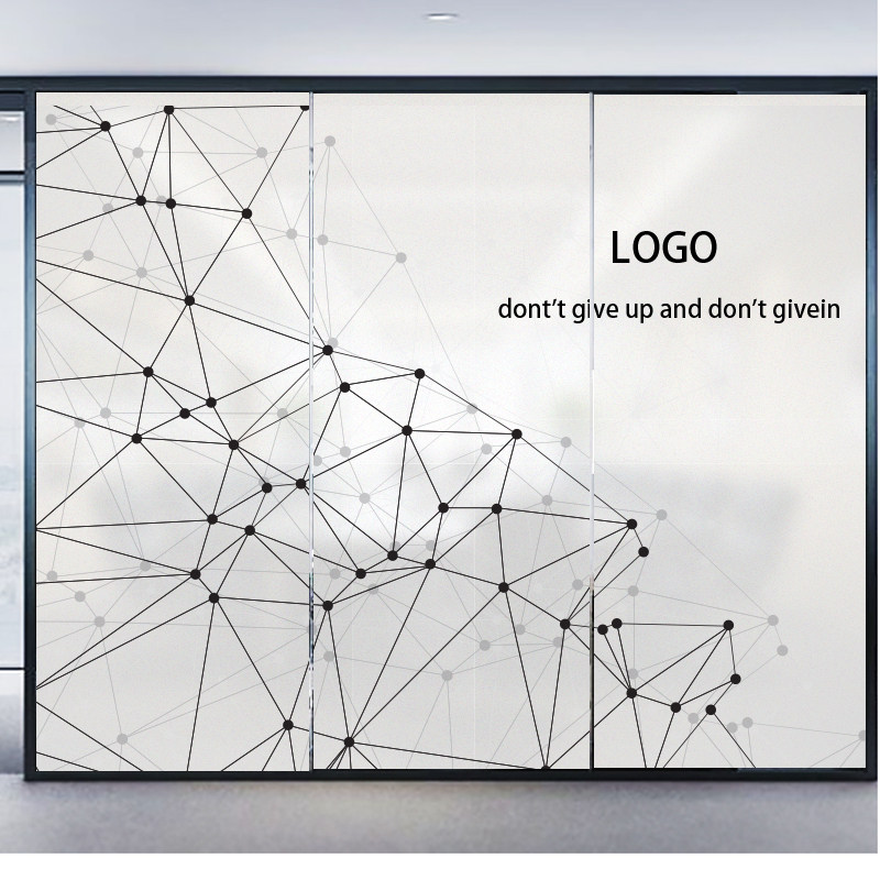 Chuangyi enterprise office decoration glass film creative line electrostatic sticker size logo can be customized explosion-proof