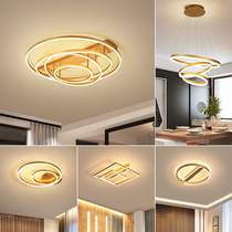 Light luxury living room lamp Modern simple ceiling lamp Three-room two-hall Nordic round Golden Hall lamp package combination