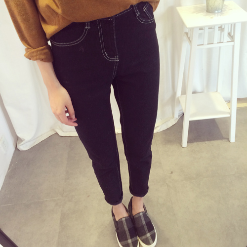 [Mua một tặng một] jeans nữ mùa xuân 2018 mới cao eo chín điểm Hàn Quốc phiên bản là bàn chân mỏng quần bút chì thời trang trung niên nữ cao cấp 