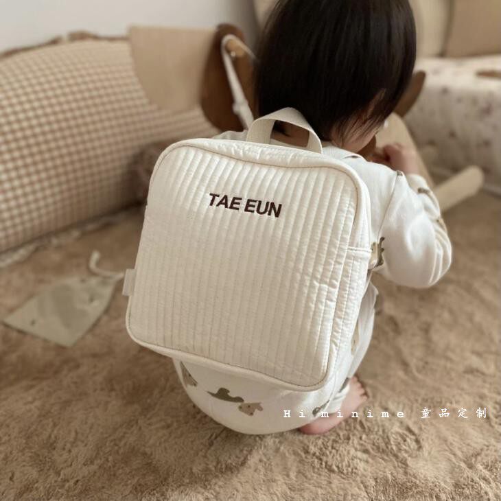 Ins Han Wind Custom Name Schoolschool Kindergarten Embroidery Name baby Anti-loss Package Children's Double Shoulder Bag