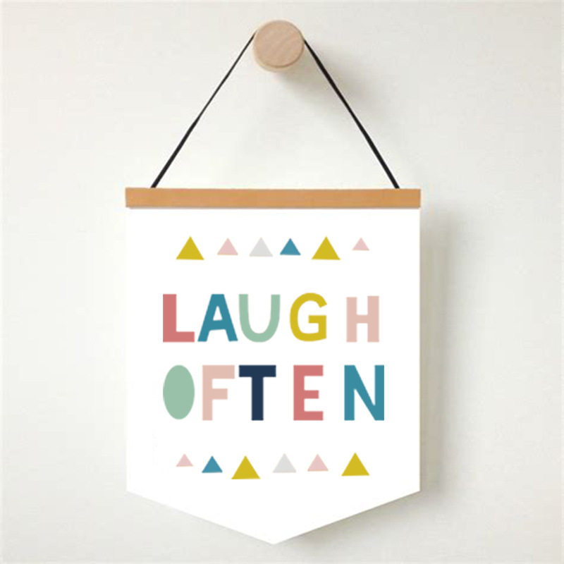 ins English motto tarpaulin flag hanging painting children's room decoration painting banner banner hanging scroll Nordic wind