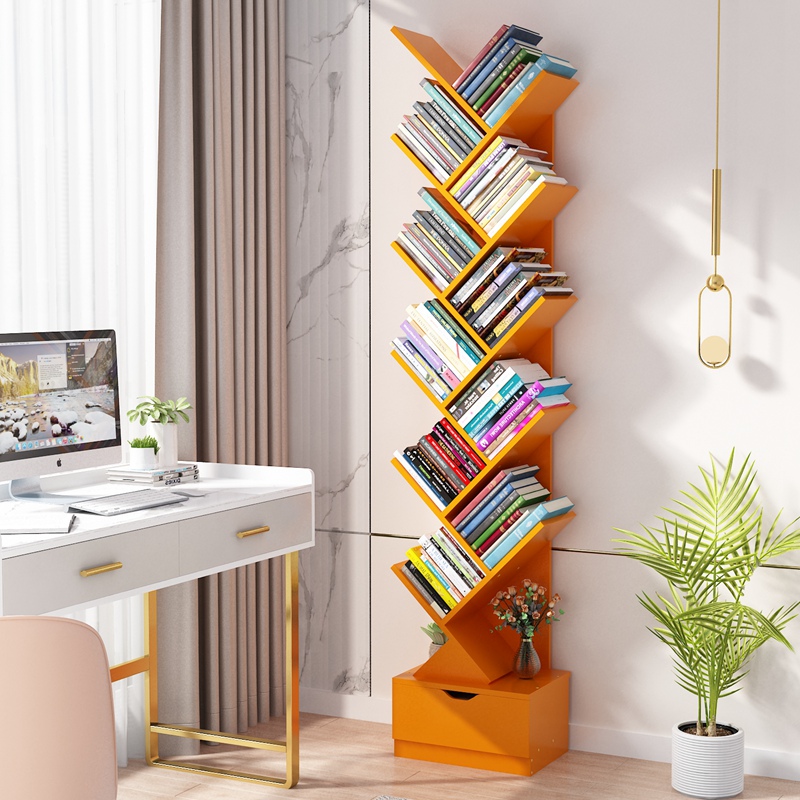 Simple modern children's bookshelf shelf floor against the wall tree-shaped simple small living room bookcase to store home