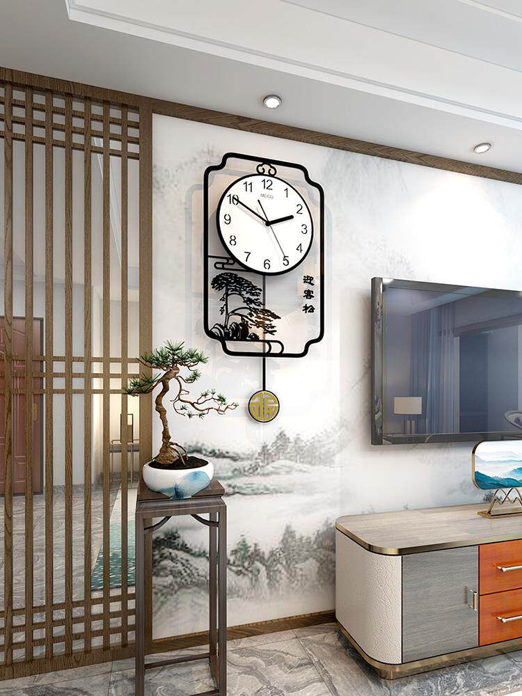 China Wind hanging clock Living room Home Fashion New Chinese clock Network Red Creative Arts and clocks Atmospheric hanging wall hanging table