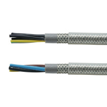 Inverter cable TRVVPV2 3 4 core transparent sheath flexible flexible wire tinned copper mesh shielded flexible wire
