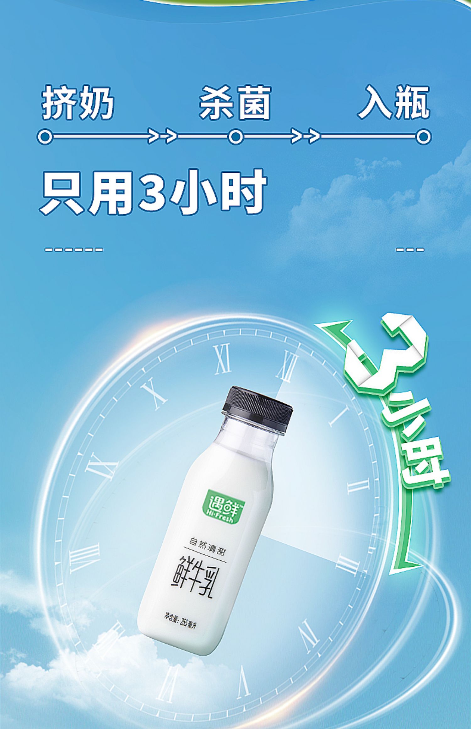 【新希望遇鲜】低温鲜牛奶255ml*8瓶