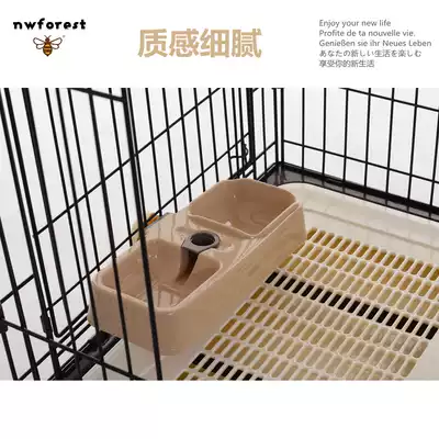 Dog bowl Double bowl automatic drinking water Cat bowl Double bowl automatic drinking water Cute cat rice bowl double bowl cage can be suspended