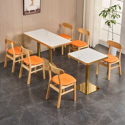 Noodle Restaurant Restaurant rock board milk tea shop table and chair combination Western restaurant dessert shop snack barbecue hamburger restaurant dining table and chair