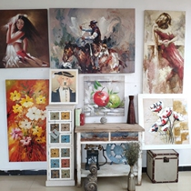 Lonely collection-hand-painted oil painting pastoral countryside retro decorative painting porch living room study atmospheric wall painting