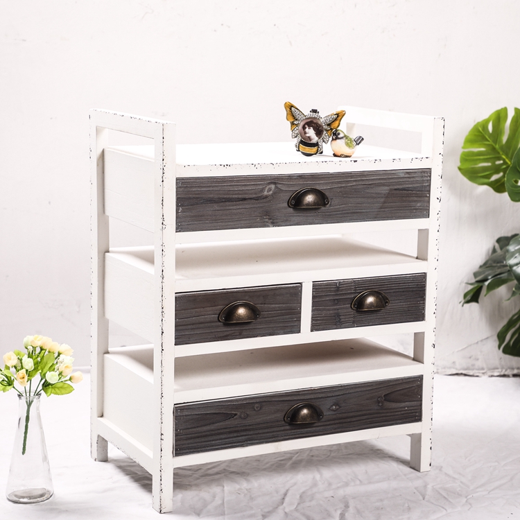Exported to Europe and the United States, foreign trade, retro solid wood, old four-drawer chest, imitation old bedside table, soft furniture cabinet