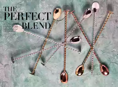 Piston bar spoon, double-headed wine measuring device, mashing stick, bartending spoon, stirring spoon, bar gadget