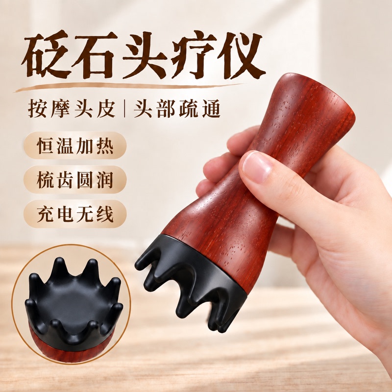 Bianstone Warm Moxibustion Device, Head Massage Instrument, Scalp Therapy Comb, Electric Meridian Brush, Special Tool Bianstone Warm Moxibustion Device, Head Massage Instrument, Scalp Therapy Comb, Electric Meridian Brush, Special Tool