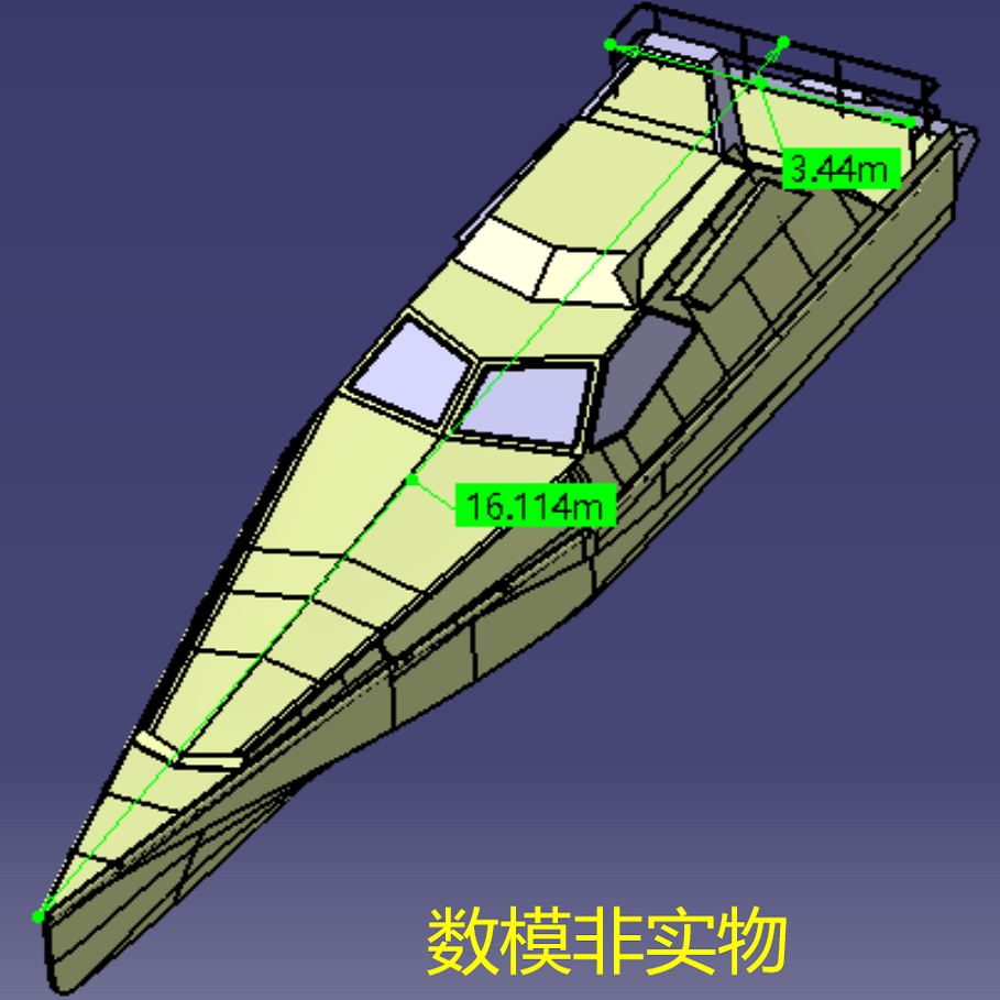 17 m high speed boat 3D 3D geometric model curved modeling stp drawing CAD model boat boat yacht