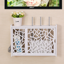 TV set-top box shelf non-perforated wall Wall Wall wireless router storage box multimedia shielding box