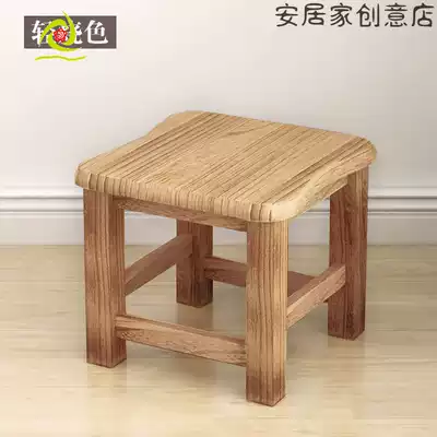 2018 New bathroom stool anti-corrosion waterproof foot stool old man bath stool shower stool low stool stool solid wood small