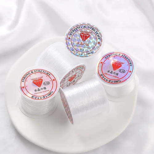 Прозрачная леска ручной работы, линия для бисероплетения, рисовые бусины, специальная линия, бисер, материал «сделай сам», ручная нить, браслет, эластичная линия с кристаллами