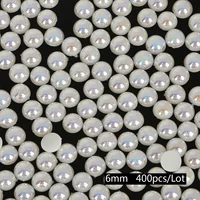 6 -миллиметровая бежевая половина подражания около 400 жемчужина