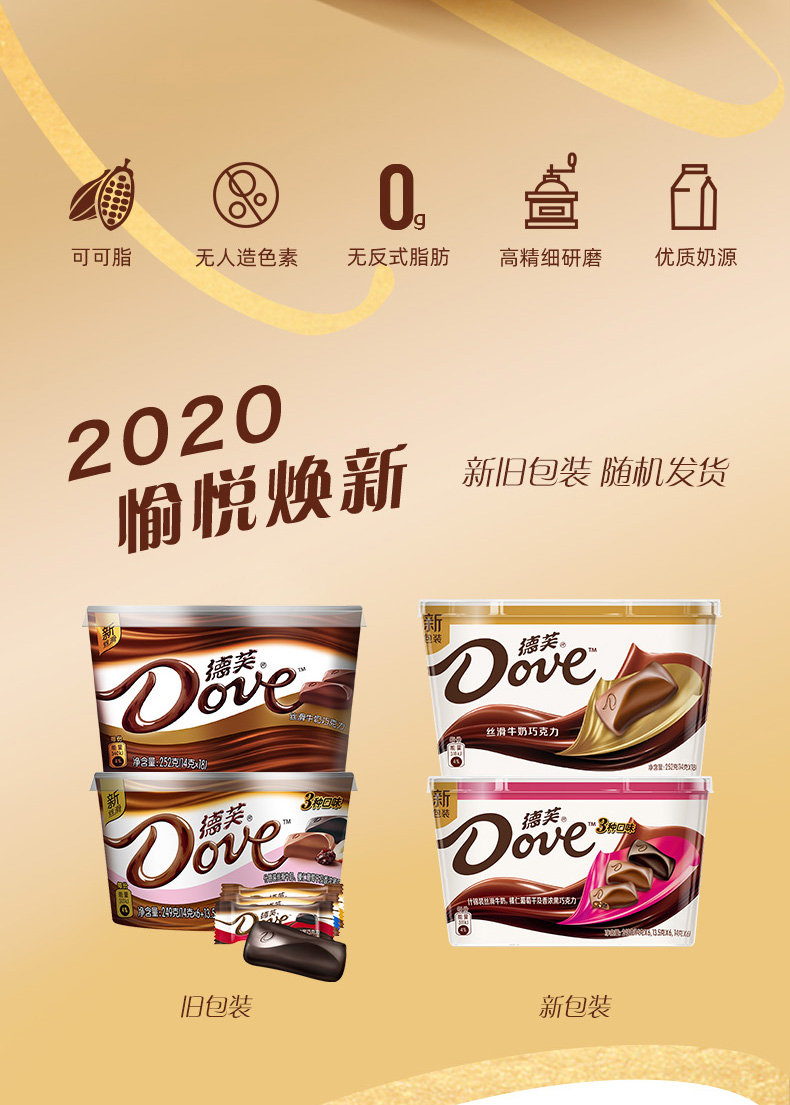 德芙 牛奶巧克力 252g+什锦 249g 碗装 图2