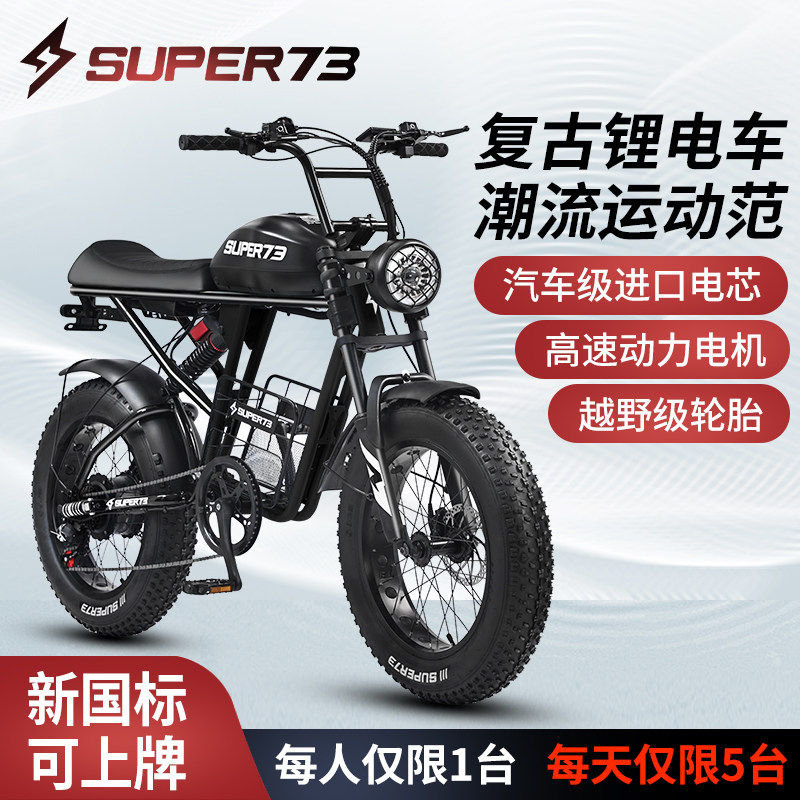Phoenix New Model Off-Road Variable Speed Super Men's and Women's Adult Power-Assisted 73 Retro Motorcycle Electric Bike