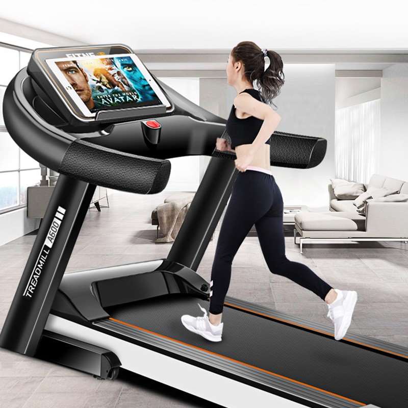 Màn hình màu nghe bài hát phòng tập thể dục chạy bộ máy chạy bộ nhà mới trong nhà nhỏ gấp góc điện unisex - Máy chạy bộ / thiết bị tập luyện lớn máy đi bộ trên không
