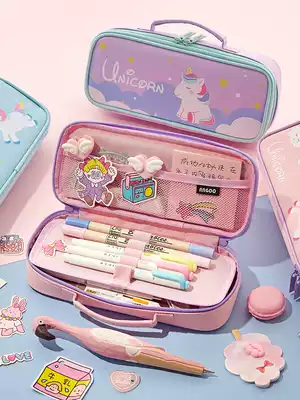 Cute pencil bag stationery box girl primary school student children's pencil box boy stationery bag ins Japanese high-value net red first grade simple multi-function pencil bag 2021 new popular South Korea